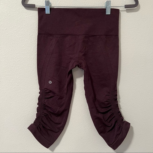 lululemon athletica Pants - Lululemon Athletica In The Flow II Cropped Seamless Leggings Purple 4
